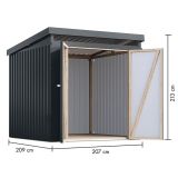 KOVINSKA VRTNA HIŠKA KARIBU IRIDIUM 2 207X209X213