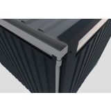KOVINSKA VRTNA HIŠKA KARIBU OSTEN 4 SIV ALUMINIJ 370X330X215