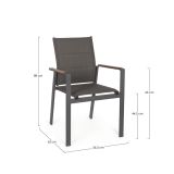 KOVINSKI STOL BIZZOTTO KUBIK CHARCOAL SJ61