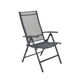 KOVINSKI STOL KIMA ALU TEKSTILEN 1X1 TEMNO SIV