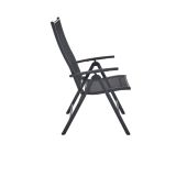 KOVINSKI STOL KIMA ALU TEKSTILEN 1X1 TEMNO SIV