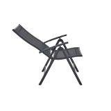 KOVINSKI STOL KIMA ALU TEKSTILEN 1X1 TEMNO SIV