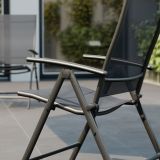 KOVINSKI STOL KIMA ALU TEKSTILEN 1X1 TEMNO SIV