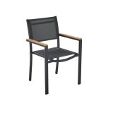 KOVINSKI STOL NATERIAL PERSEA ALU TEKSTILEN 2X1 TEMNO SIV