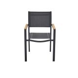 KOVINSKI STOL NATERIAL PERSEA ALU TEKSTILEN 2X1 TEMNO SIV