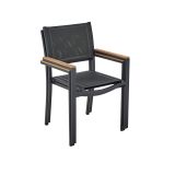 KOVINSKI STOL NATERIAL PERSEA ALU TEKSTILEN 2X1 TEMNO SIV