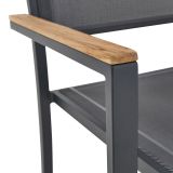 KOVINSKI STOL NATERIAL PERSEA ALU TEKSTILEN 2X1 TEMNO SIV