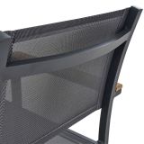 KOVINSKI STOL NATERIAL PERSEA ALU TEKSTILEN 2X1 TEMNO SIV
