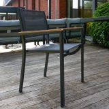 KOVINSKI STOL NATERIAL PERSEA ALU TEKSTILEN 2X1 TEMNO SIV