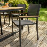 KOVINSKI STOL NATERIAL PERSEA ALU TEKSTILEN 2X1 TEMNO SIV