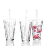 KOZAREC ZA DRUGE PIJAČE 330 ML S POKROVOM IN SLAMICO STRIPES