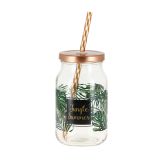 KOZAREC ZA DRUGE PIJAČE 450 ML S POKROVOM IN SLAMICO JUNGLE