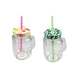 KOZAREC ZA DRUGE PIJAČE 450 ML S SLAMICO TROPICAL RAZLIČNE BARVE