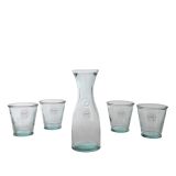 KOZAREC ZA VODO/SOK DECORIS GARNITURA 5/1 Z VRČEM DECORIS RECIKLI. STEKLO