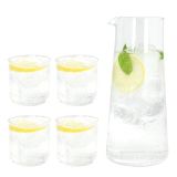 KOZAREC ZA VODO/SOK TOGNANA 4 DELNI SET KOZARCEV 330 ML +VRČ 1.5 LIT LYRA