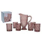 KOZAREC ZA VODO/SOK EH SET 6 KOZARCEV IN VRČ ROZA BARVE