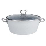 KOZICA SVENS' 24 CM 6 L BELA 3D S STEKLENIM POKROVOM