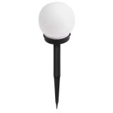 SOLARNA VRTNA SVETILKA FEROTEHNA KROGLA BELA FI 100MM, H=340MM