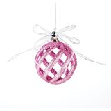 OKRASEK ZA JELKO GLOSSTYLE KROGLA ROZA S PENTLJO 7X10 CM SORTIRANO