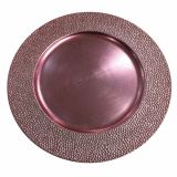 DEKORACIJA GLOSSTYLE KROŽNIK FI 33 ROZA DEKORATIVNI UMETNA MASA