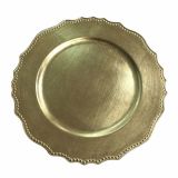 NAMIZNA DEKORACIJA GLOSSTYLE KROŽNIK FI 33 ZLATI Z DEK ROBOM IZ UMETNE MASE