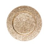 DEKORACIJA GLOSSTYLE KROŽNIK ZLATI FI 33 CM UMETNA MASA Z BLEŠČICAMI