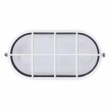 OVALNA LED LADIJSKA SVETILKA 6W LED DL V BELI BARVI S KOVINSKO MREŽO