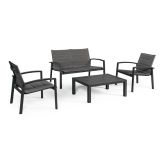 KOVINSKA VRTNA GARNITURA BIZZOTTO LAIKEN, ČRNA