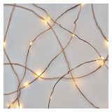 LED BOŽIČNA NANO VERIGA BAKRENA, 4 M, ZUNANJA IN NOTRANJA, TOPLA BELA, ČASOVNIK