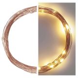 LED BOŽIČNA NANO VERIGA BAKRENA, 4 M, ZUNANJA IN NOTRANJA, TOPLA BELA, ČASOVNIK