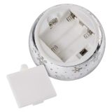 LED BOŽIČNA STEKLENA KROGLA ' SNEŽINKE, 12 CM, 3X AA, NOTRANJI, TOPLA BELA, ČASOVNIK