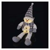 LED BOŽIČNI SNEŽAK SEDEČ, 31 CM, 3X AA, NOTRANJA, TOPLA BELA