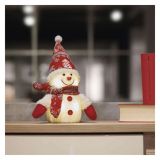 LED BOŽIČNI SNEŽAK SVETLEČ, 25 CM, 3X AAA, NOTRANJA, TOPLA BELA