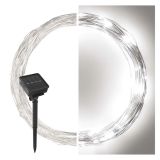 LED NANO VERIGA S SONČNIM KOLEKTORJEM, BAKRENA, 12 M, ZUNANJA IN NOTR, HLADNA BELA, ČASOV.