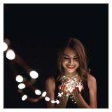 LED NANO VERIGA S SONČNIM KOLEKTORJEM, BAKRENA, 12 M, ZUNANJA IN NOTR, HLADNA BELA, ČASOV.