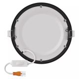 LED PANEL EMOS NEXXO 12.5W CCT, ČRNI OKROGLI, VGRADNI