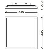 LED PANEL BRILONER GEO BASIC 24W ČRN ROB, CCT, 445X445