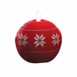 NOVOLETNI SVEČNIK STAR LED SVEČNIK FI 9 CM KROGLA S SNEŽINKO