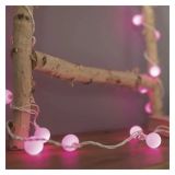 LED SVETLOBNA CHERRY VERIGA ' KROGLICE 2,5 CM, 4 M, ZUNANJA IN NOTRANJA, ROŽNATA, ČASOVNIK