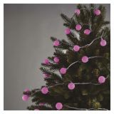LED SVETLOBNA CHERRY VERIGA ' KROGLICE 2,5 CM, 4 M, ZUNANJA IN NOTRANJA, ROŽNATA, ČASOVNIK