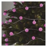 LED SVETLOBNA CHERRY VERIGA ' KROGLICE 2,5 CM, 4 M, ZUNANJA IN NOTRANJA, ROŽNATA, ČASOVNIK