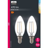 LED ŽARNICA E14 CASAYA 2 KOSA SVEČASTA C35 4.5W 470LM 2700K