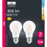 LED ŽARNICA E27 CASAYA 2 KOSA KLASIČNA A60 7W 806LM 2700K