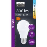 LED ŽARNICA E27 CASAYA MAT S SENZORJEM A60 8.5W 806LM 2700K