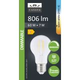 LED ŽARNICA E27 CASAYA ZATEM. KLAS. A60 7W 806LM 2700K