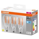 LED ŽARNICA E27 OSRAM CLA100 11W/840 230V FIL PAK3 BASE