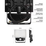 LED ZUNANJI REFLEKTOR TAMBO 10W 1000LM PIR