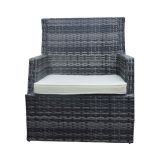 GARNITURA UMETNI RATAN BIVA LEON 3-DELNA SIVA