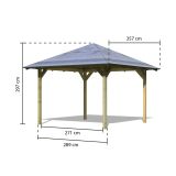 LESEN VRTNI PAVILJON KARIBU CORDOBA + OGRAJA IN TLA 357X357