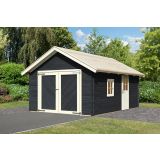 LESENA VRTNA HIŠKA KARIBU GARAŽA Z DVOKAPNO STREHO 38MM ANTRACIT 387X537X309